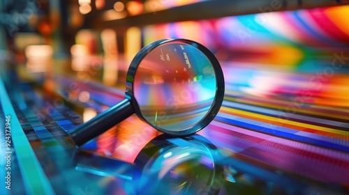 Magnifying Glass on Colorful Surface