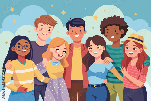 Cheerful Diverse Group of Friends