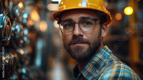 engineer holding scanner in industrial factory automation