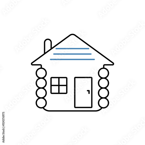 cabin concept line icon. Simple element illustration. cabin concept outline symbol design.
