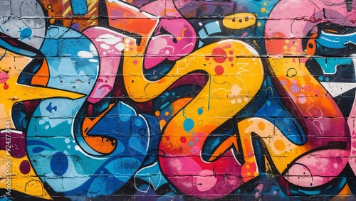 Wallpaper Mural A Stunning Display of Urban Artistry: Vibrant Graffiti Merging Color and Creativity, Capturing the Lively Spirit of Street Culture Through Intricate Designs and Bold Hues Torontodigital.ca