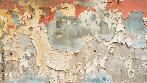 A Stunning Close-Up of an Aging Wall Showcasing Layers of Paint and Texture, Capturing the Beauty of Decay Within the Urban Landscape of the City.