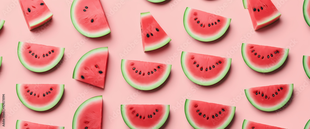 Watermelon Elegance: Minimalist Realism on a Soft Pink Background Watermelon Elegance: Minimalist Realism on a Soft Pink Background
