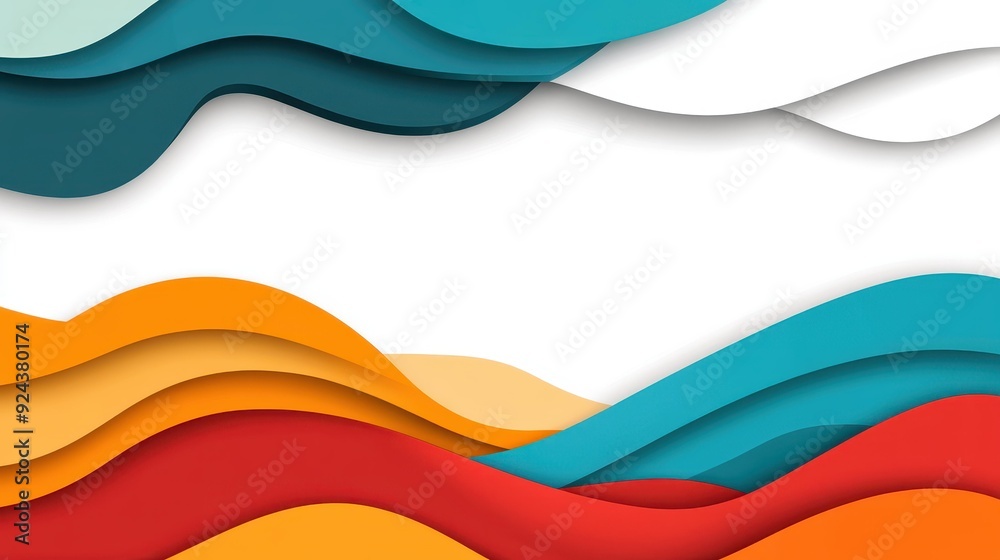 Obraz premium Vibrant abstract wave curves create a colorful background, perfect for modern design and illustrations with a playful touch.
