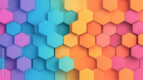 A vivid neon hexagon background that blends modern art with light effects, enhancing visual appeal with textures.