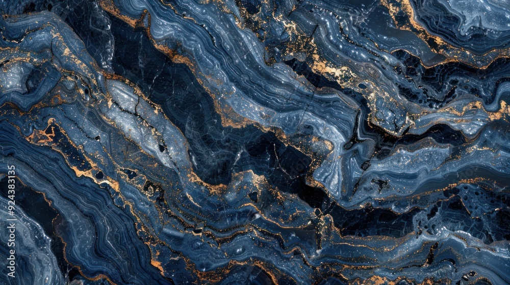 Abstract Blue and Gold Marble Texture. Abstract Blue and Gold Marble Texture.
