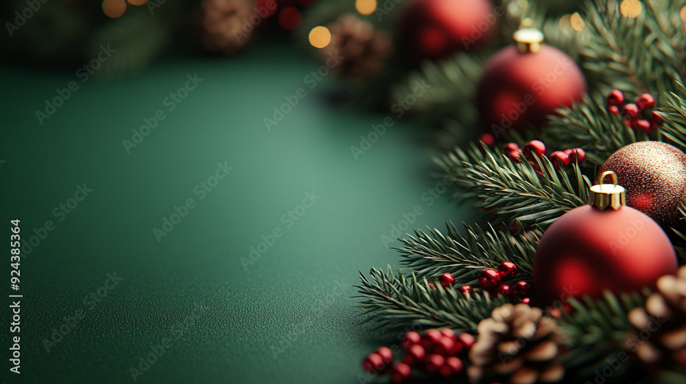 3d christmas background with copyspace. Christmas background concept. Generative AI. 3d christmas background with copyspace. Christmas background concept. Generative AI.