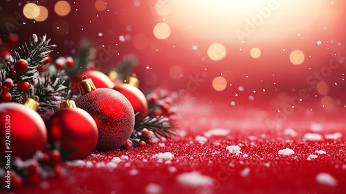 3d christmas background with copyspace. Christmas background concept. Generative AI.