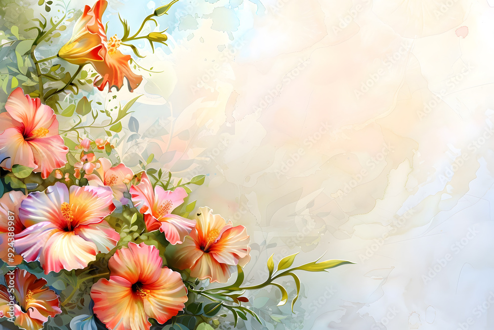 Obraz premium Abstract flower watercolor