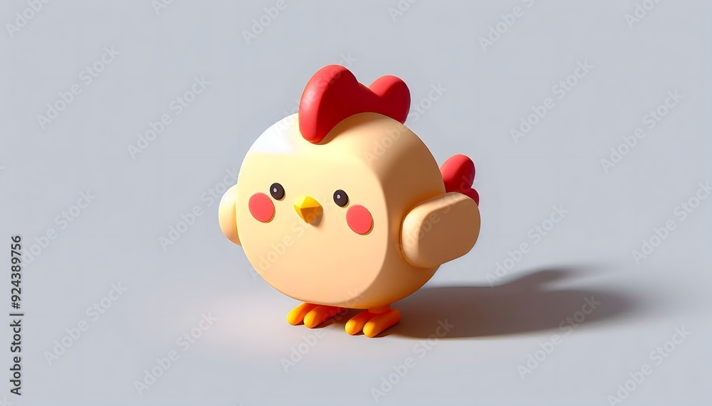 chicken character 3D posed playfully against a neutral background chicken character 3D posed playfully against a neutral background