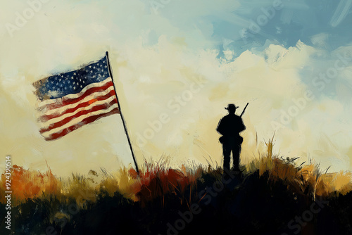 Happy Patriot Day with American Flag