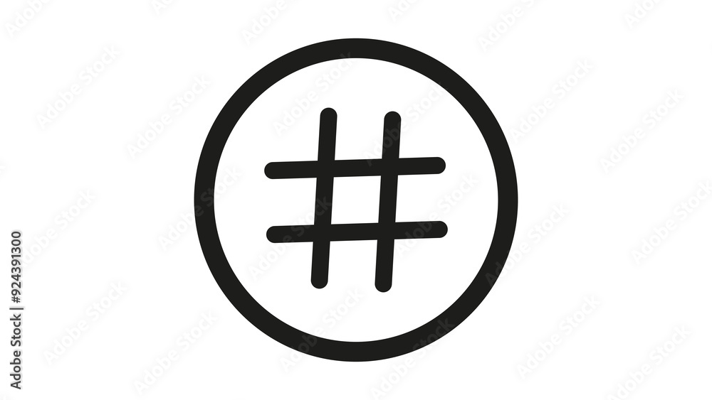 Obraz premium hashtag button