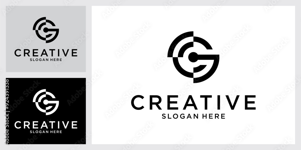 CG or GC initial letter logo design vector. CG or GC initial letter logo design vector.