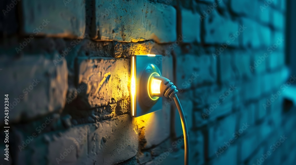 A wall socket and plug for gas that shows costly power green energy and bill shock