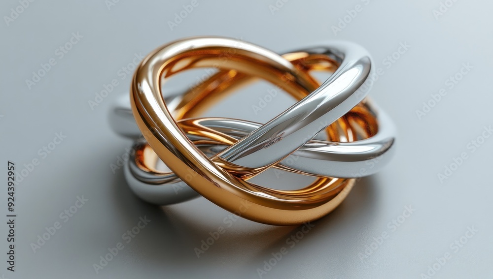 Intertwined Rings: Gold and Silver Intertwined Rings: Gold and Silver