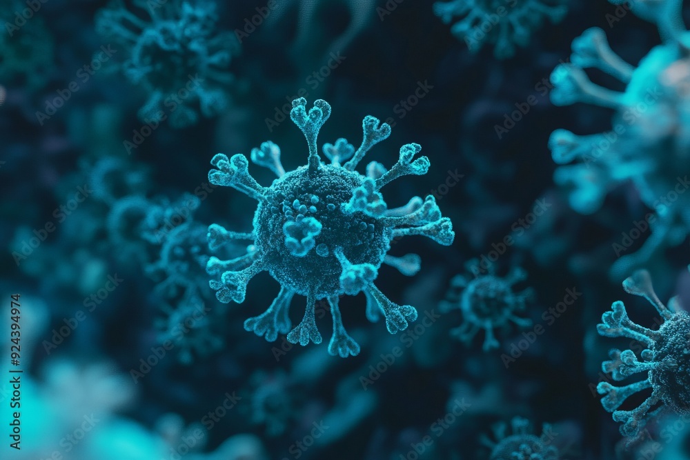 3D render of microscopic corona virus. 3D render of microscopic corona virus.