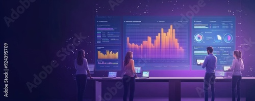 Data analysis for business success. Intelligence and business analytics. Businessman analyzing sale report with key performance indicators (KPI) dashboard, Customer data, Generative AI