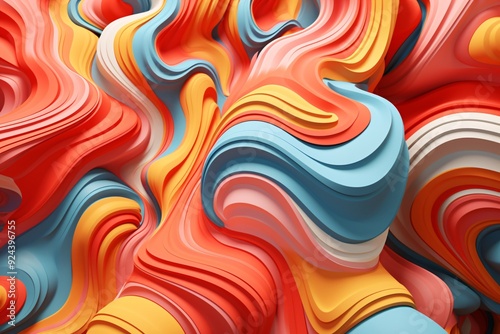 Abstract psychedelic 3d shapes background, Geometric shapes Background, psychedelic background, Psychedelic Wallpaper, AI Generative