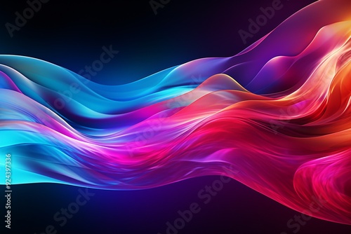 Multicolored Energy Flow Background, Neon Energy Flow Wallpaper, Multicolored Abstract Neon Light Streaks, Abstract background of glowing light trails, AI Generative