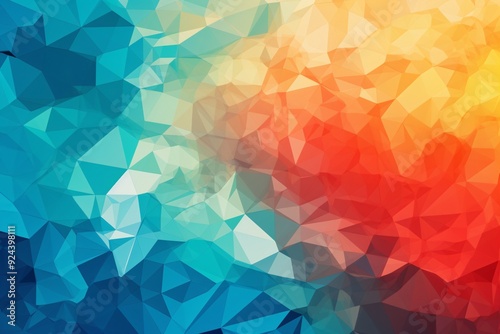 Abstract polygon background, Colorful triangular abstract background, Abstract Low poly Background, Colorful Low Poly Wallpaper, Overlapping Geometric Shapes, AI Generative