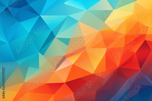 Abstract polygon background, Colorful triangular abstract background, Abstract Low poly Background, Colorful Low Poly Wallpaper, Overlapping Geometric Shapes, AI Generative