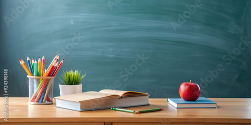 education arrangement on a table with copy space