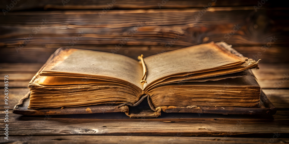 Obraz premium old open book empty pages