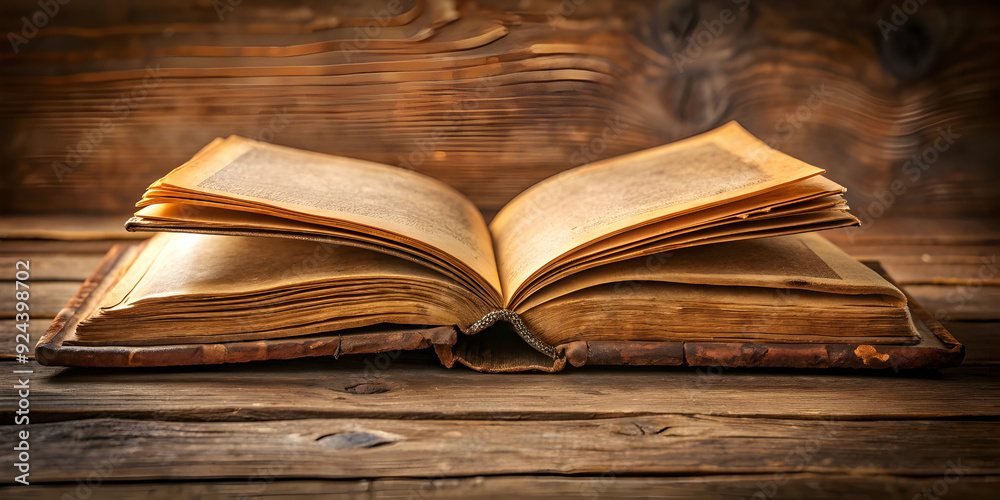 Obraz premium old open book empty pages
