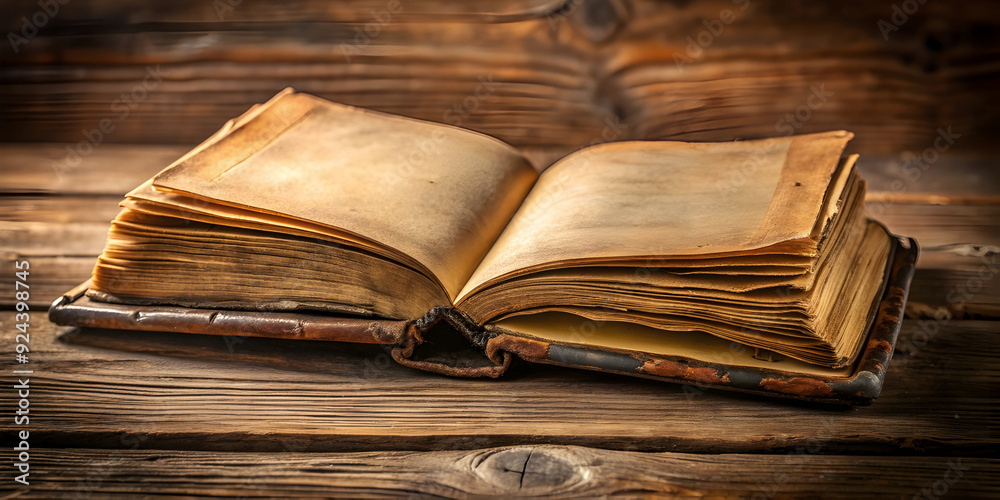 Obraz premium old open book empty pages