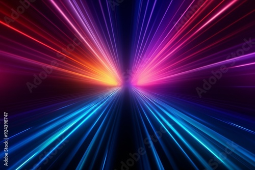 Wallpaper Mural Abstract Star Burst background, Neon Starburst background, Neon Sunburst Wallpaper, abstract background with bright light rays, dynamic Neon Lights wallpaper, Speed lights background, AI Generative Torontodigital.ca