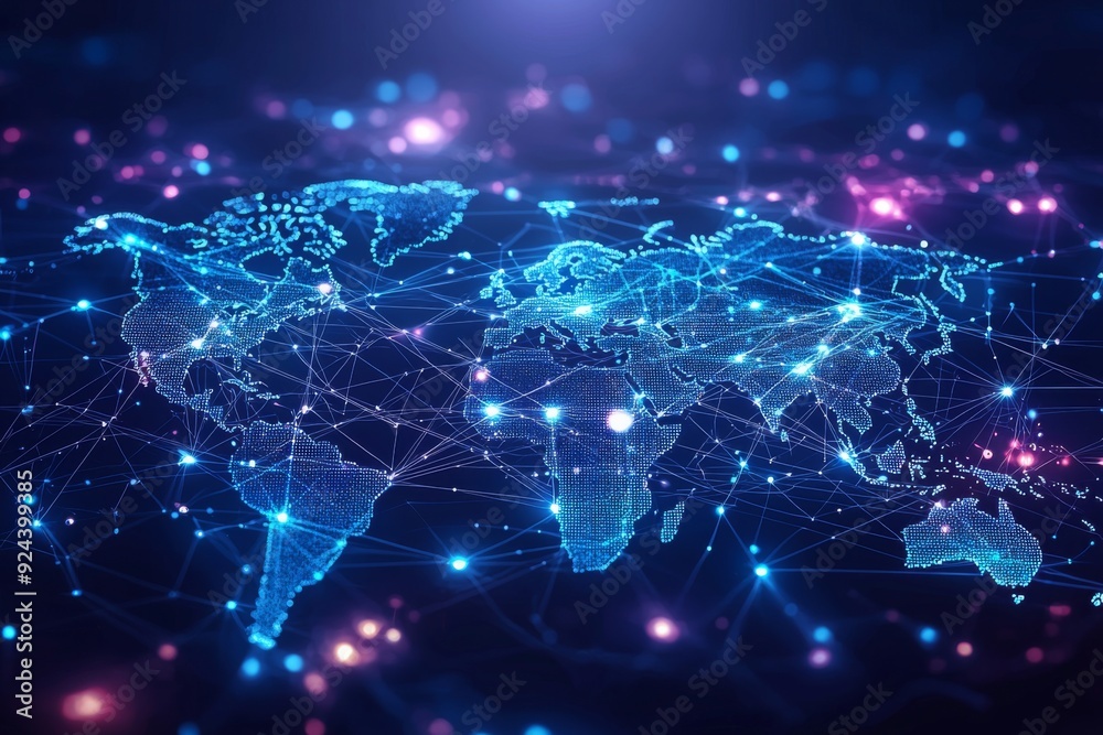 Global Digital Business Network Connection Illustration created with Generative AI Global Digital Business Network Connection Illustration created with Generative AI