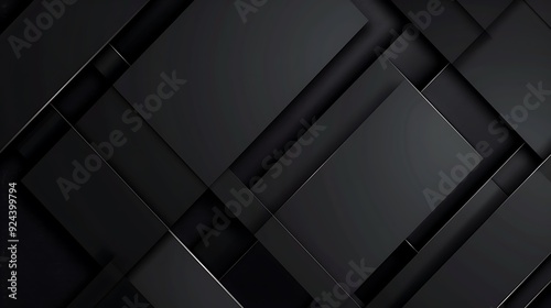 Abstract opulent geometric noble platinum black and rectangular banner layout photo