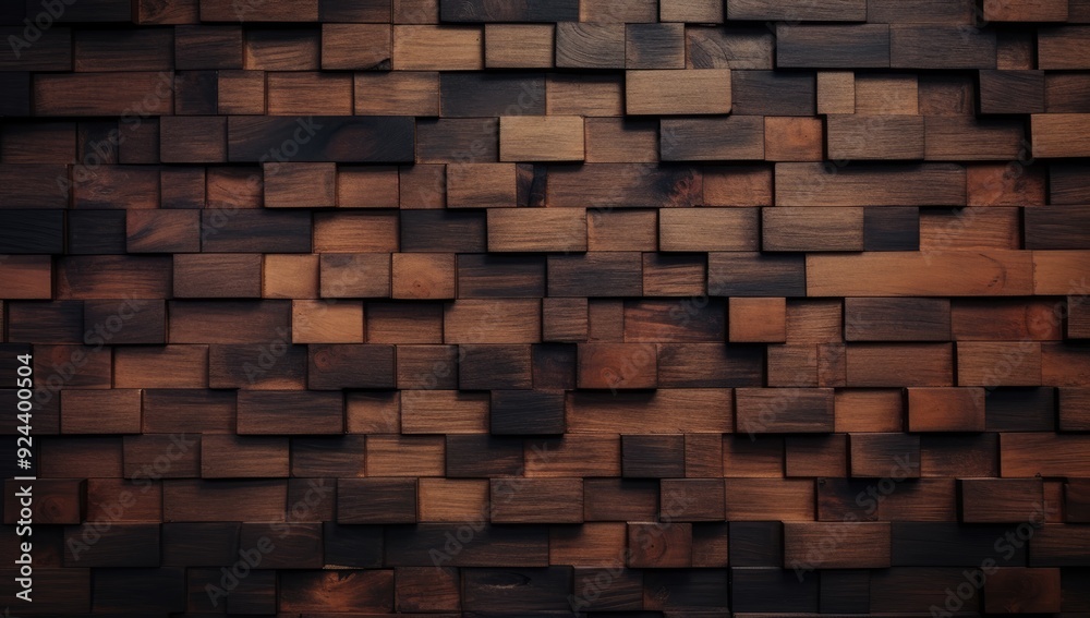 Dark Brown Wooden Wall Texture with Natural Wood Cube, Blocks, Contemporary Setting Natural Grain and Warm Tones Dark Brown Wooden Wall Texture with Natural Wood Cube, Blocks, Contemporary Setting Natural Grain and Warm Tones