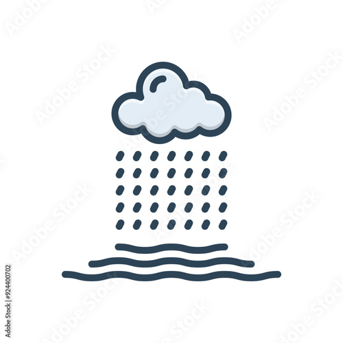 Color illustration icon for rainy