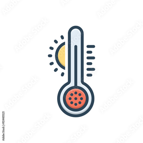 Color illustration icon for degree celsius