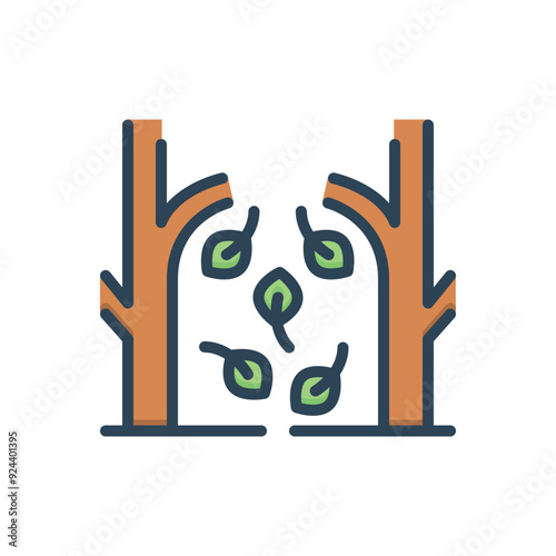 Color illustration icon for fall