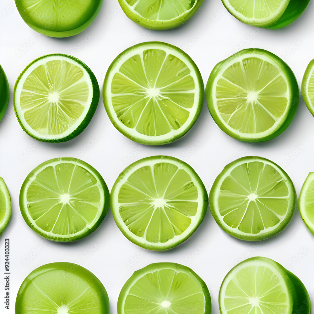Fototapeta premium lime slices isolated on white