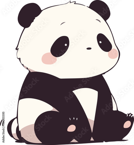 Cute Chibi Panda Sitting