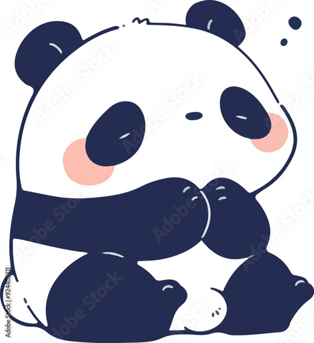 Cute Chibi Panda Sitting