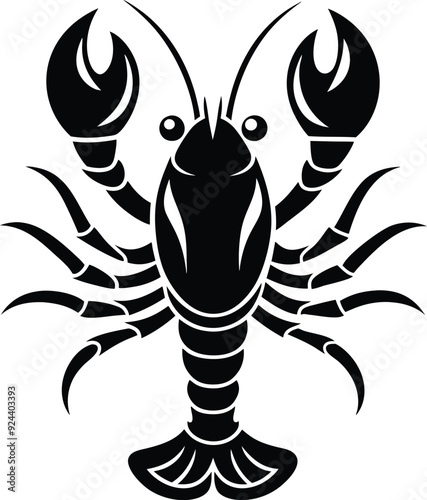 Lobster Vector Style Silhouette Illustration. Generative AI