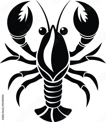 Lobster Vector Style Silhouette Illustration. Generative AI