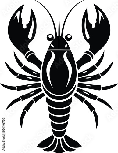 Lobster Vector Style Silhouette Illustration. Generative AI