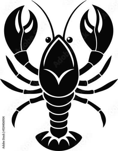 Lobster Vector Style Silhouette Illustration. Generative AI