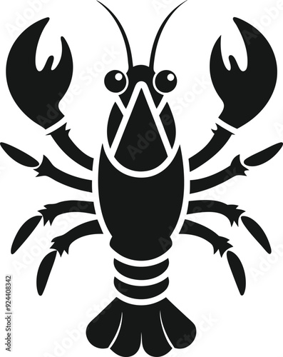 Lobster Vector Style Silhouette Illustration. Generative AI