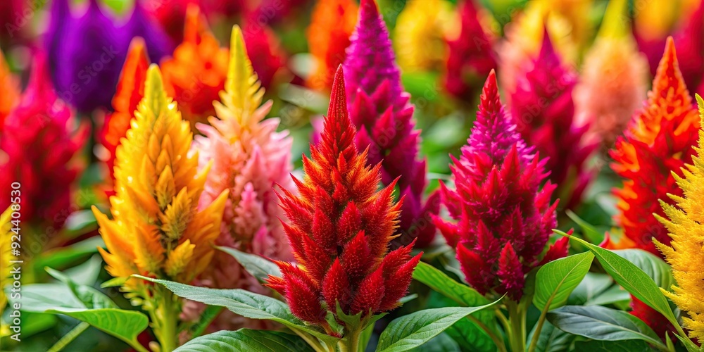 Close up of vibrant celosia flowers in various colors, celosia, flowers, colorful, vibrant, close up, bloom, garden, nature Close up of vibrant celosia flowers in various colors, celosia, flowers, colorful, vibrant, close up, bloom, garden, nature
