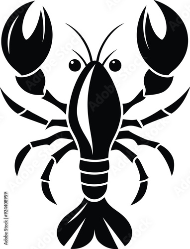 Lobster Vector Style Silhouette Illustration. Generative AI