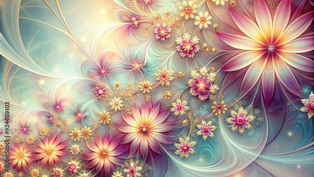 Abstract fractal background with delicate flowers and graphic elements, abstract, fractal, background, flowers, graphic Abstract fractal background with delicate flowers and graphic elements, abstract, fractal, background, flowers, graphic