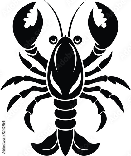 Lobster Vector Style Silhouette Illustration. Generative AI