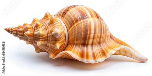 Isolated bright spiral seashell conch for decoration element, seashell, conch, spiral, isolated, bright, decoration, marine photo