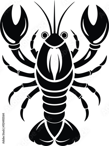 Lobster Vector Style Silhouette Illustration. Generative AI